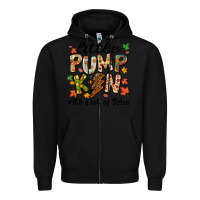 Black little pumpkin with a lot of spice Zipper Hoodie - MaliasSmallBusiness
