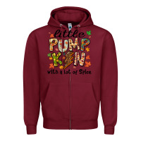 Burgundy little pumpkin with a lot of spice Zipper Hoodie - MaliasSmallBusiness
