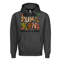 Charcoal Heather little pumpkin with a lot of spice Zipper Hoodie - MaliasSmallBusiness