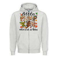 Dove Grey little pumpkin with a lot of spice Zipper Hoodie - MaliasSmallBusiness