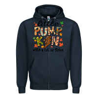 Navy little pumpkin with a lot of spice Zipper Hoodie - MaliasSmallBusiness