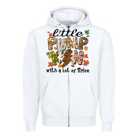 White little pumpkin with a lot of spice Zipper Hoodie - MaliasSmallBusiness