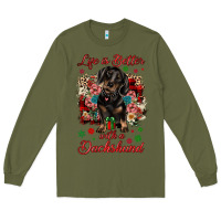 Army Green Christmas life is better with a dachshund Long Sleeve Tee - JahusDesignShop