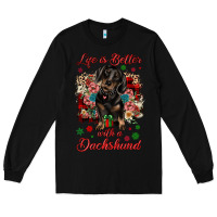 Black Christmas life is better with a dachshund Long Sleeve Tee - JahusDesignShop