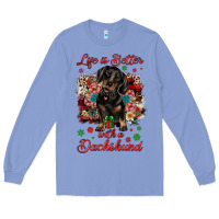 Colony Blue Christmas life is better with a dachshund Long Sleeve Tee - JahusDesignShop