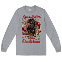 Heather Grey Christmas life is better with a dachshund Long Sleeve Tee - JahusDesignShop