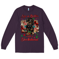 Plum Christmas life is better with a dachshund Long Sleeve Tee - JahusDesignShop
