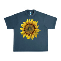 Midnight Navy sunflower Urban Heavy Tee - Artiststas