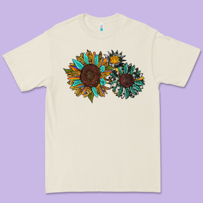 Western Sunflowers Premium Tee Designed By Ranaportraitstore