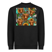 Black long haired shaggy cow western Heavyweight Sweatshirt - Jasminsmagicworld