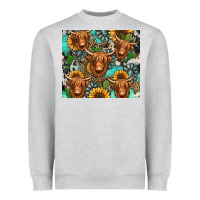 Long Haired Shaggy Cow Western Heavyweight Sweatshirt | Teevron