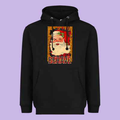 Behave Santa Heavyweight Hoodie Designed By Bettercallsaul
