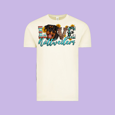 Love Rottweilers Vintage Tee Designed By Artiststas