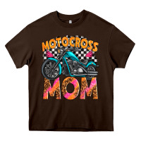 Chocolate Brown motocross mom Heavy Core Tee - texasbilliewilder