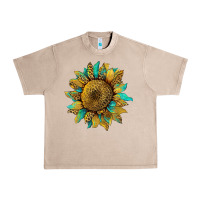 Sunflower With Leopard And Turquoise Urban Heavy Tee | Teevron