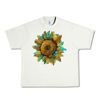Pistachio sunflower with leopard and turquoise Urban Heavy Tee - Artiststas