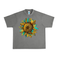 Tornado sunflower with leopard and turquoise Urban Heavy Tee - Artiststas
