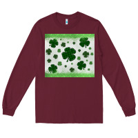 Burgundy shamrock Long Sleeve Tee - MaliasSmallBusiness