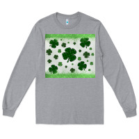Heather Grey shamrock Long Sleeve Tee - MaliasSmallBusiness