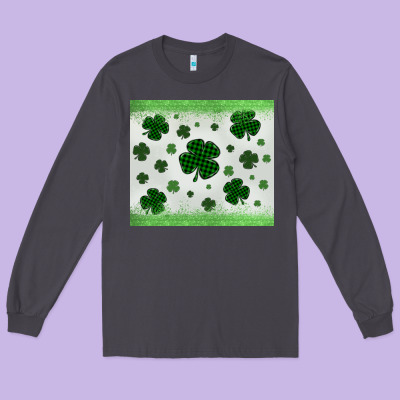 Shamrock Long Sleeve Tee Designed By Maliassmallbusiness