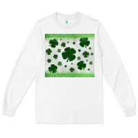 White shamrock Long Sleeve Tee - MaliasSmallBusiness