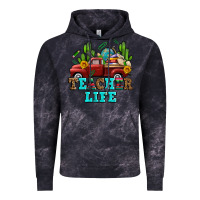 Cloud Black teacher life western truck and books Vintage Hoodie - AdoDesignShop