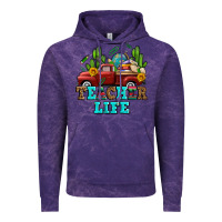 Cloud Purple teacher life western truck and books Vintage Hoodie - AdoDesignShop
