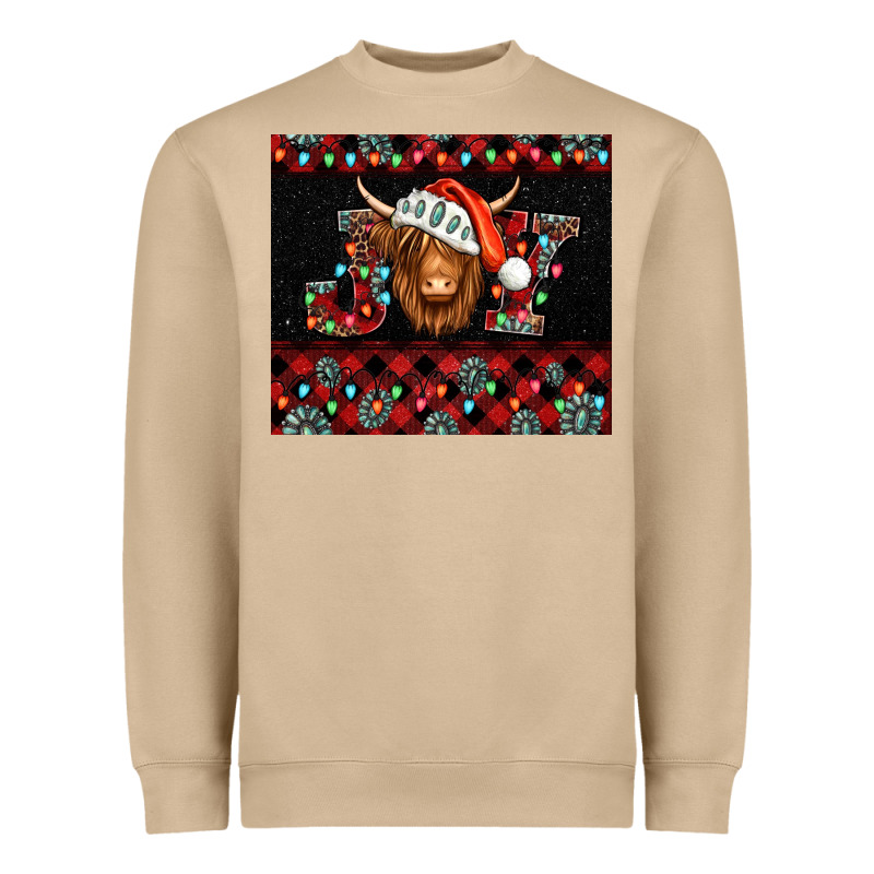 Joy Shaggy Cow Christmas Heavyweight Sweatshirt by Jasminsmagicworld | Teevron