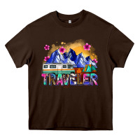 Chocolate Brown traveler Heavy Core Tee - Zillion Design Studio