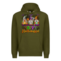 Army Green Happy Halloween Gnomes Premium Hoodie - texasbilliewilder