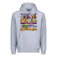 Heather Grey Happy Halloween Gnomes Premium Hoodie - texasbilliewilder