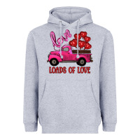 Heather Grey valentine's day loads of love turck with balloons Heavyweight Hoodie - RanaPortraitStore