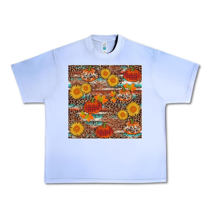 Pumpkin Plaid Sunflower Seamless Min Urban Heavy Tee by AdoDesignShop | Teevron