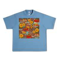 Pebble Blue pumpkin plaid sunflower seamless min Urban Heavy Tee - AdoDesignShop