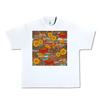 White pumpkin plaid sunflower seamless min Urban Heavy Tee - AdoDesignShop