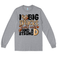 Heather Grey i love big sacks tight ends and a strong d Long Sleeve Tee - MaliasSmallBusiness