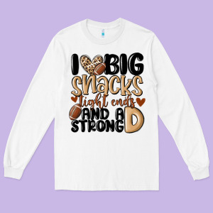 I Love Big Sacks Tight Ends And A Strong D Long Sleeve Tee Designed By Maliassmallbusiness