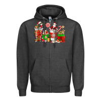 Santa Coffee Cups Zipper Hoodie | Teevron