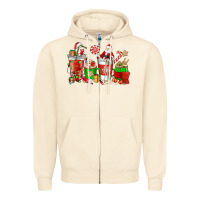 Sandshell Santa coffee cups Zipper Hoodie - NancyCooperArtShop