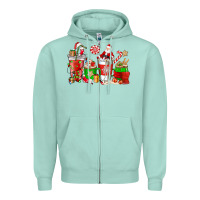 Seafoam Santa coffee cups Zipper Hoodie - NancyCooperArtShop