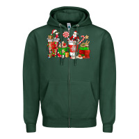 Sports Green Santa coffee cups Zipper Hoodie - NancyCooperArtShop