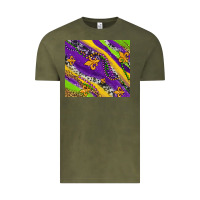 Vintage Olive mardi gras fleur delis leopard and cowhide Vintage Tee - AdoDesignShop