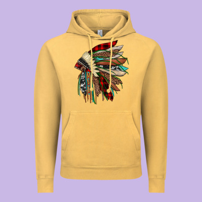 Christmas Indian Headdress Vintage Hoodie Designed By Jahusdesignshop