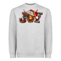 Heather Grey joy christmas shaggy cow Heavyweight Sweatshirt - Jasminsmagicworld