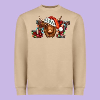 Joy Christmas Shaggy Cow Heavyweight Sweatshirt Designed By Jasminsmagicworld