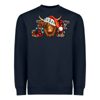 Navy joy christmas shaggy cow Heavyweight Sweatshirt - Jasminsmagicworld