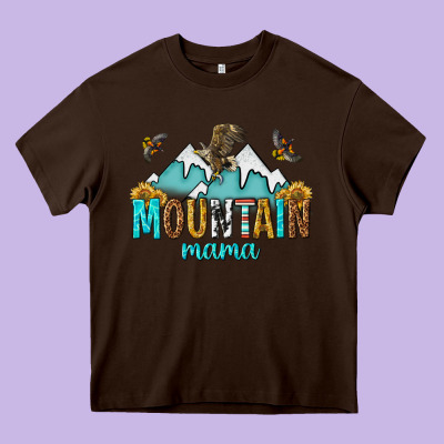 Mountain Mama Heavy Core Tee Designed By Texasbilliewilder