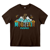 Chocolate Brown mountain mama Heavy Core Tee - texasbilliewilder