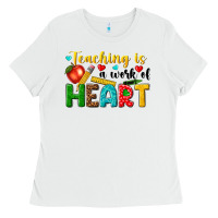 White teaching is a work of heart tbw Ladies Tee - texasbilliewilder