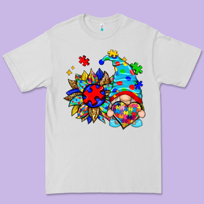 Autism Sunflower Gnome Premium Tee Designed By Zillion Design Studio